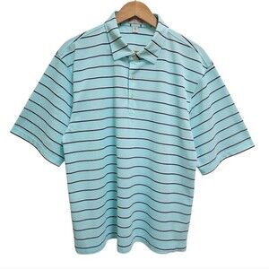 Peter Millar Summer Comfort Polo Shirt Mens XL Blue Striped Performance Golf
